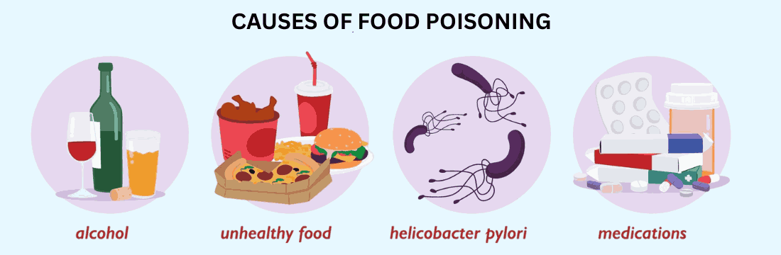 Causes of Food Poisoning in Hindi